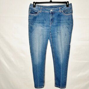 Faded Glory Women's Jeans sz 18W plus Skinny Medium Wash Stretch Pants